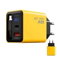 thumbnail image 1 of Universal 65W Extendable GaN Charger with Digital Display, US EU UK Plug, Fast Charging for iPhone Phones & Tablets, Compact Travel Adapter in White, Yellow, Silver, Black, 1 of 8