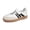 White/Black, variant on LUCKY STEP Retro Fashion Hook and Loop Sneakers Classic Slip on Casual Shoes,Olive Green,Womens