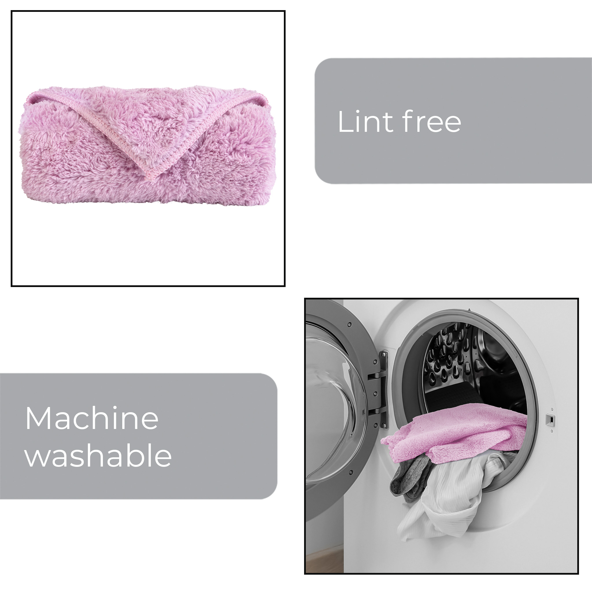 Solve™ Bathroom Cleaning Cloths, Pink, Double-Sided Microfiber Cleaning Wipes, Lint-Free and Reusable, Set of 6