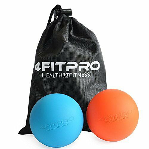 Set of 2 Orange and Blue 4FITPRO Lacrosse Balls  with Carry Bag