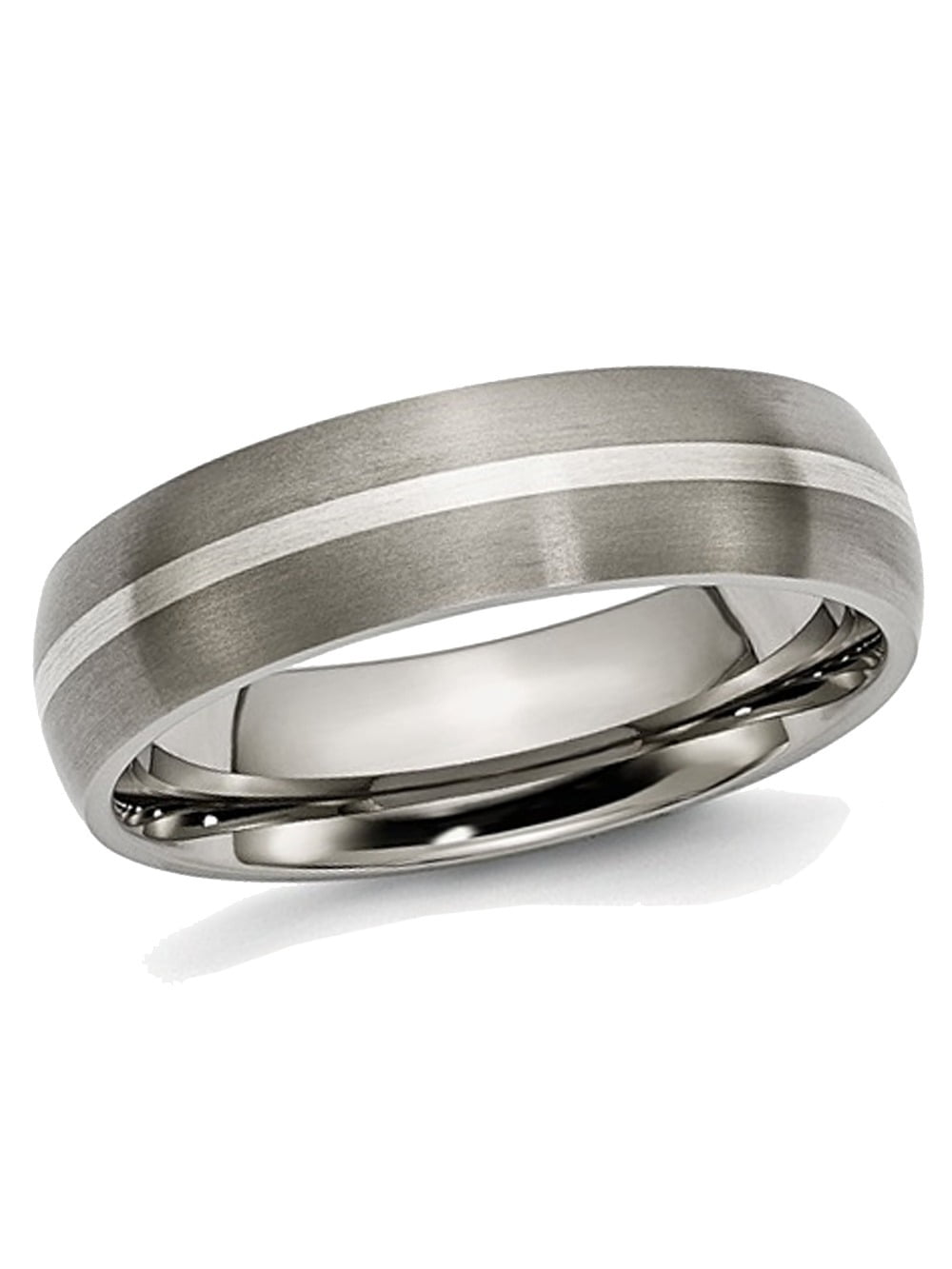 Titanium Grooved 14k Gold Inlay 6mm Brushed And Antiqued Band Best Quality Free Gift Box