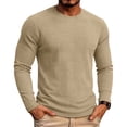 thumbnail image 2 of StSilkitty Mens Long Sleeve T-Shirts Textured Solid Color Crewneck T Shirt Fall Winter Warm Pullover Tops, 2 of 7
