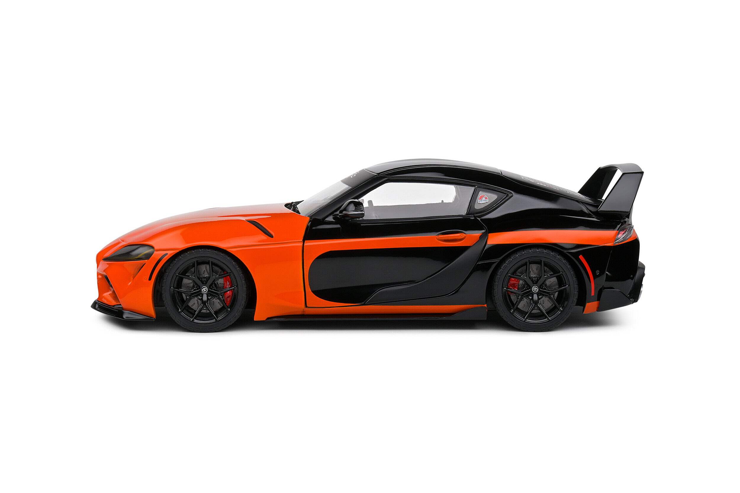 2024 Toyota GR Supra "StreetFighter" Orange and Black 1/18 Diecast Model Car by Solido