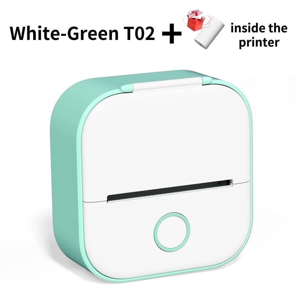 Phomemo T02 Portable Label Maker, Bluetooth Inkless Mini Sticker Printer, Mobile Printer, Green