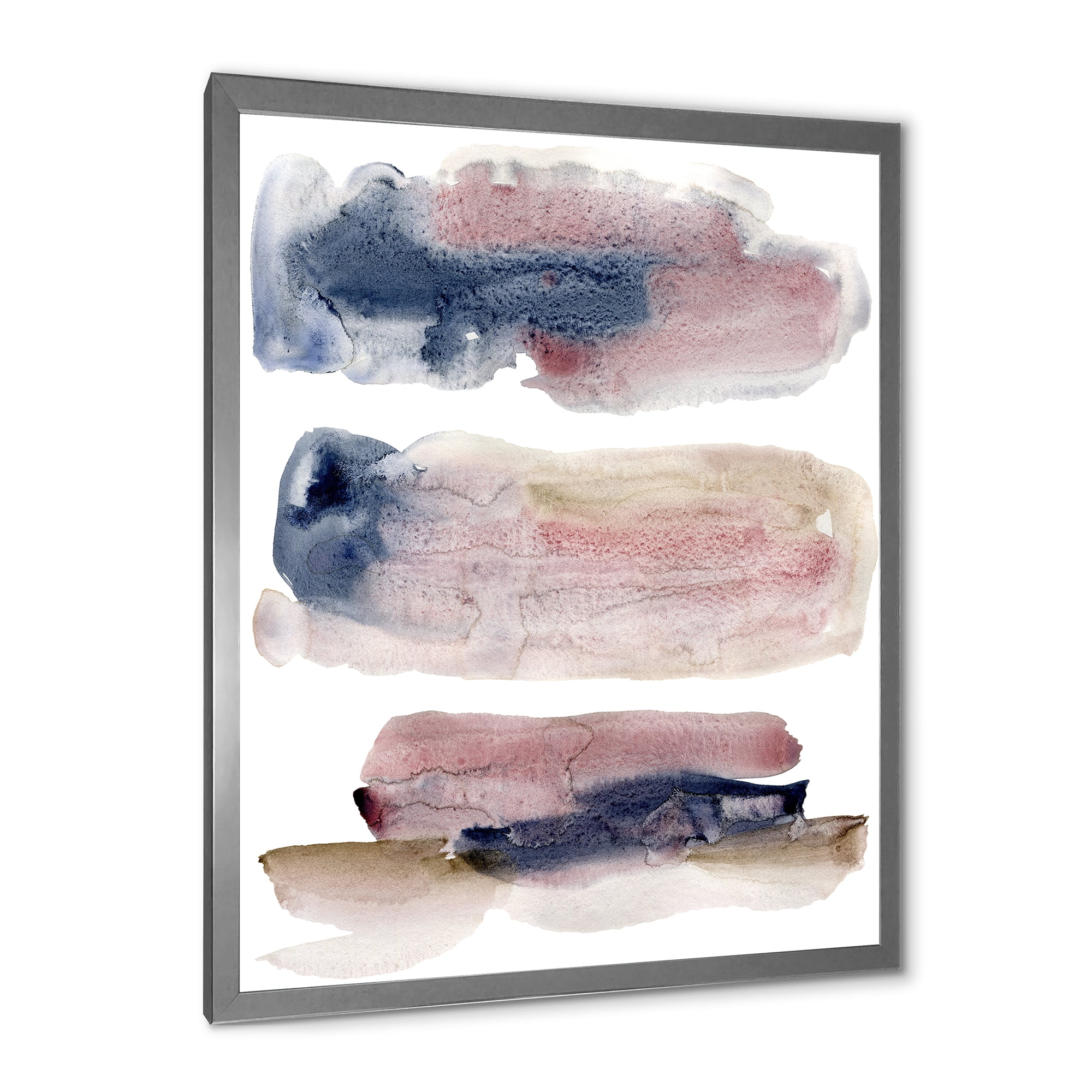 Designart 'Beige Blue and Pink Clouds' Modern Framed Art Print