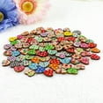thumbnail image 5 of Opvise 100Pcs Multicolor Heart Shaped 2 Holes Wood Sewing Scrapbooking Buttons, 5 of 8