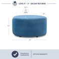 thumbnail image 4 of BELLEZE 24" Modern Round Pouf Fabric Footstool Seat Home Living Room Ottoman, Blue, 4 of 7