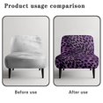 thumbnail image 5 of HELLHERO Purple Leopard Dustproof Armless Accent Chair Cover with Elastic, Stain Protection Armless Accent Chair Protector, 5 of 7