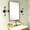 thumbnail image 6 of TEHOME Woodvale 20 in. W x 30 in. H Medium Rectangular Metal framedd Wall Mounted Bathroom Vanity Mirror in Matt Black, 6 of 10