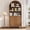 Style 3-Walnut, variant on 71" Tall Arched Bookcase with Storage, Mid-Century Modern 5-Tier Bookshelf with 2 Doors, Display Storage Cabinet for Living Room, Home Office, Walnut