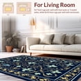 thumbnail image 2 of ODIKA 5'x7' Machine Washable Non-Slip Area Rug, Heritage Garden Scrollwork with Fleur de and Enchanted Aviary Details High Traffic Rug, Gold, 290853, 2 of 7