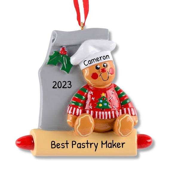 Ornaments by Elves Personalized Gingerbread Baker Christmas Ornament 2024