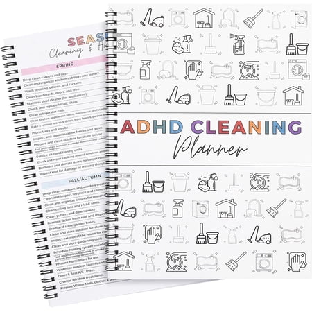 Adhd Cleaning Planner - Reusable Cleaning Schedule Checklist for Adults Women Teens, Daily Weekly Monthly Household Organizer, Undated Home Chore Chart Notebook