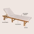thumbnail image 3 of JONATHAN Y Mallorca Acacia Wood Outdoor Chaise Lounge Chair, Contemporary 5-Position Recliner with Wheels and Cushion for Patio, Poolside, 23.62" x 77.17", Teak Brown/Beige LNG1102A, 3 of 11