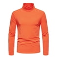 thumbnail image 2 of pstuiky camisas de manga larga para hombre, Camiseta informal de color liso para hombre, cuello alto, manga larga, base, manga larga, cuello alto tops de invierno para hombre s, 2 of 9