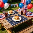 thumbnail image 5 of huayou Patriotic 4th of July Placemat, Heat Resistant Dining Table Mat, Navy Blue White Star Print Dining Mat for Kitchen Table Decor, 5 of 5