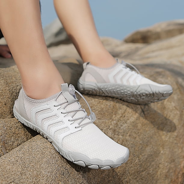 Zapatos de vadeo unisex de goma suave para vadear en la playa (41 blanco gris) Likrtyny Tenis De Mujer Tenis De Hombre