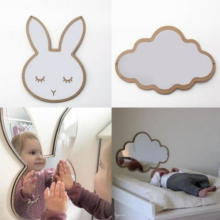 Baby Room Easter Decor Wall Sticker Kid s Bedroom Mirror Decoration Clouds Bunny Rabbit Wall Mirrors Gift