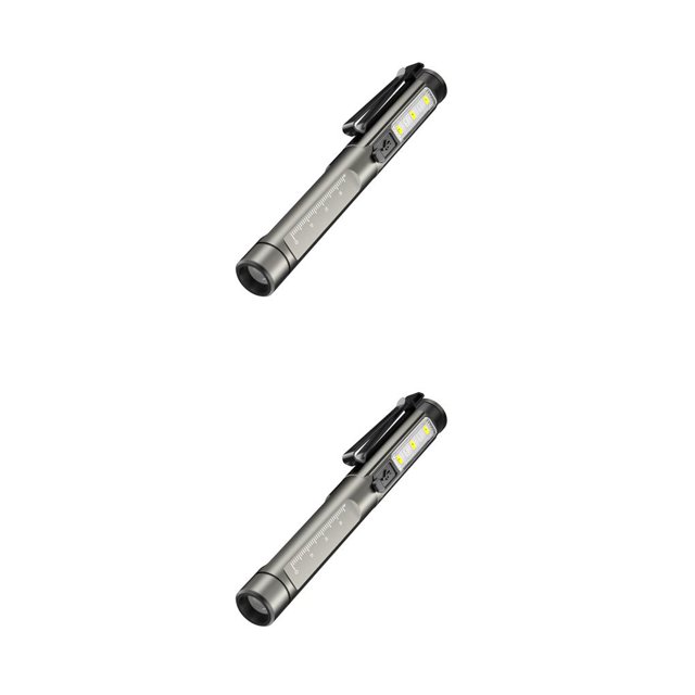 Greeniant Linterna Escala transparente Antideslizante Micro Lámpara Indicador de Precisa USB Recargable Iluminación exterior Enfermera Negro 2Conjunto