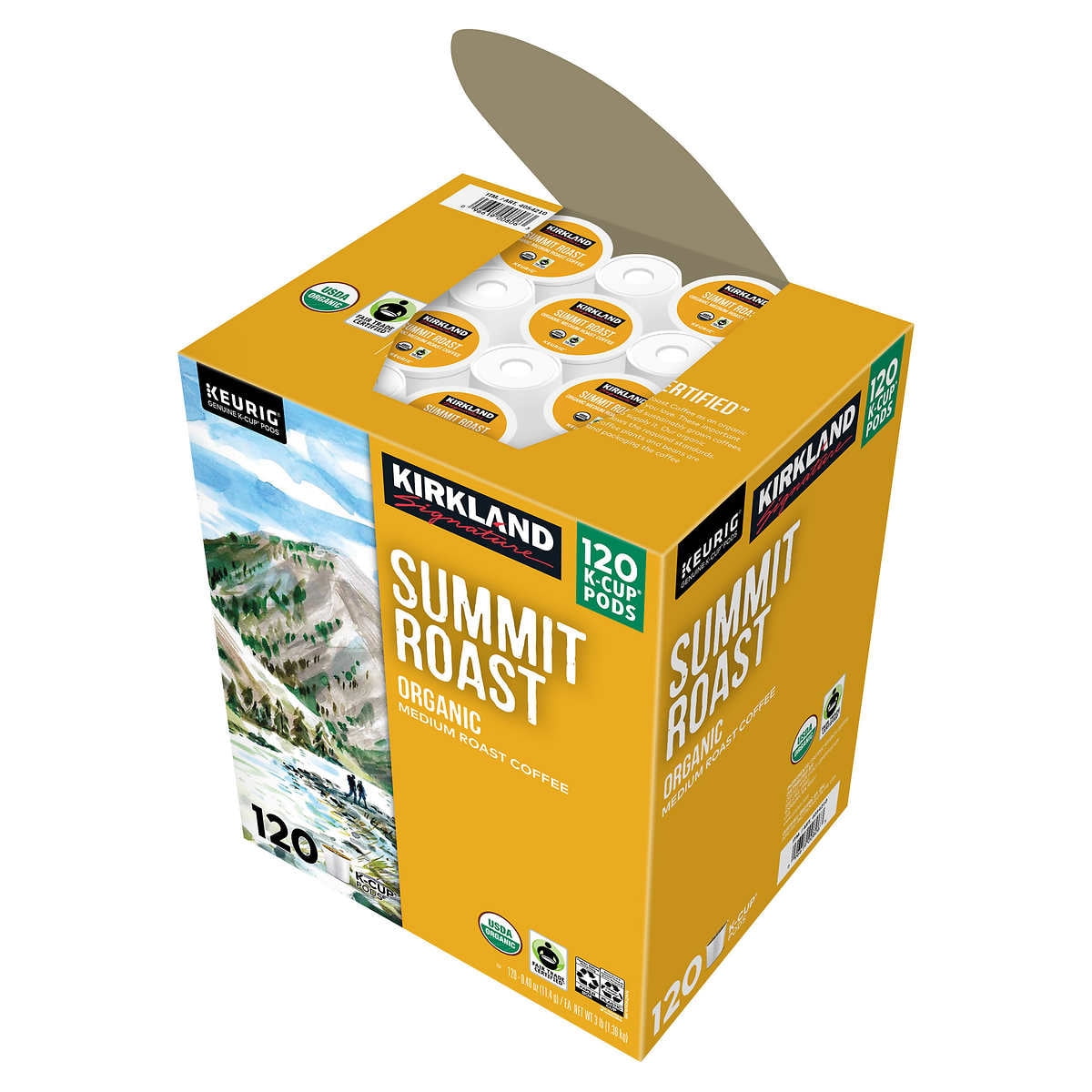 Kirkland Signature Coffee Organic Summit Roast K-Cup Pod 120 Count