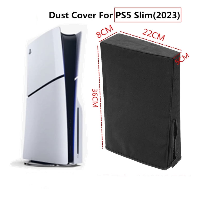 Mcbazel Vertical Dust Cover For PS5 Slim Console – Transparent Protective Sleeve With Back Cutouts For Ports