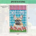 thumbnail image 5 of Watercolor Dog Spring Summer Welcome Garden Flag Cavalier King Charles Spaniel Tulip Flowers Blue Buffalo Plaid Outside Yard Decor Flag Banner 12.5X18 Inch Double Side Style 1, 5 of 6