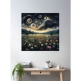 thumbnail image 2 of Wildflowers At Night Poster Wall Art, Modern Wall Decor, 30x30 UNFRAMED, 2 of 3