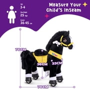 PonyCycle Kid-Powered Ride-On Horse Toy, No Battery, Hand Brake, Ages 3-4, Black, E338
