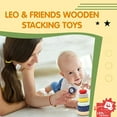 thumbnail image 2 of LEO & FRIENDS: Wooden Stacking Ring Toy - Coloful Tower, Benny The Bear Animal Topper, Sorting, Montessor, Early Development, Baby-Toddler-Kids 12mo+, 2 of 6