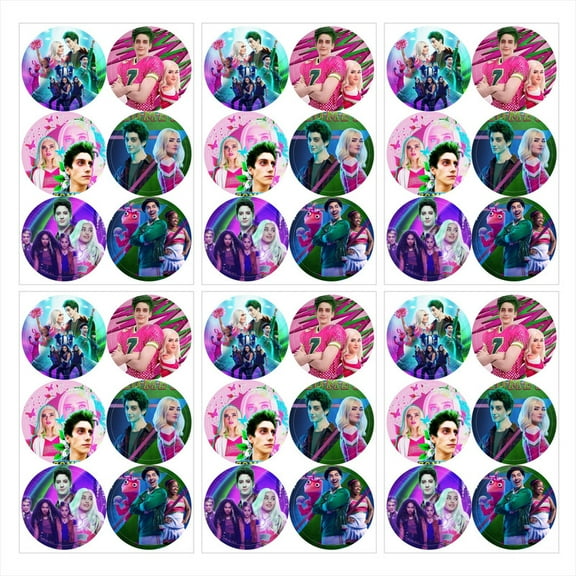 Zombie Stickers Labels Birthday Party Favors Thank You Themed Round Circle Baby Shower 60pcs