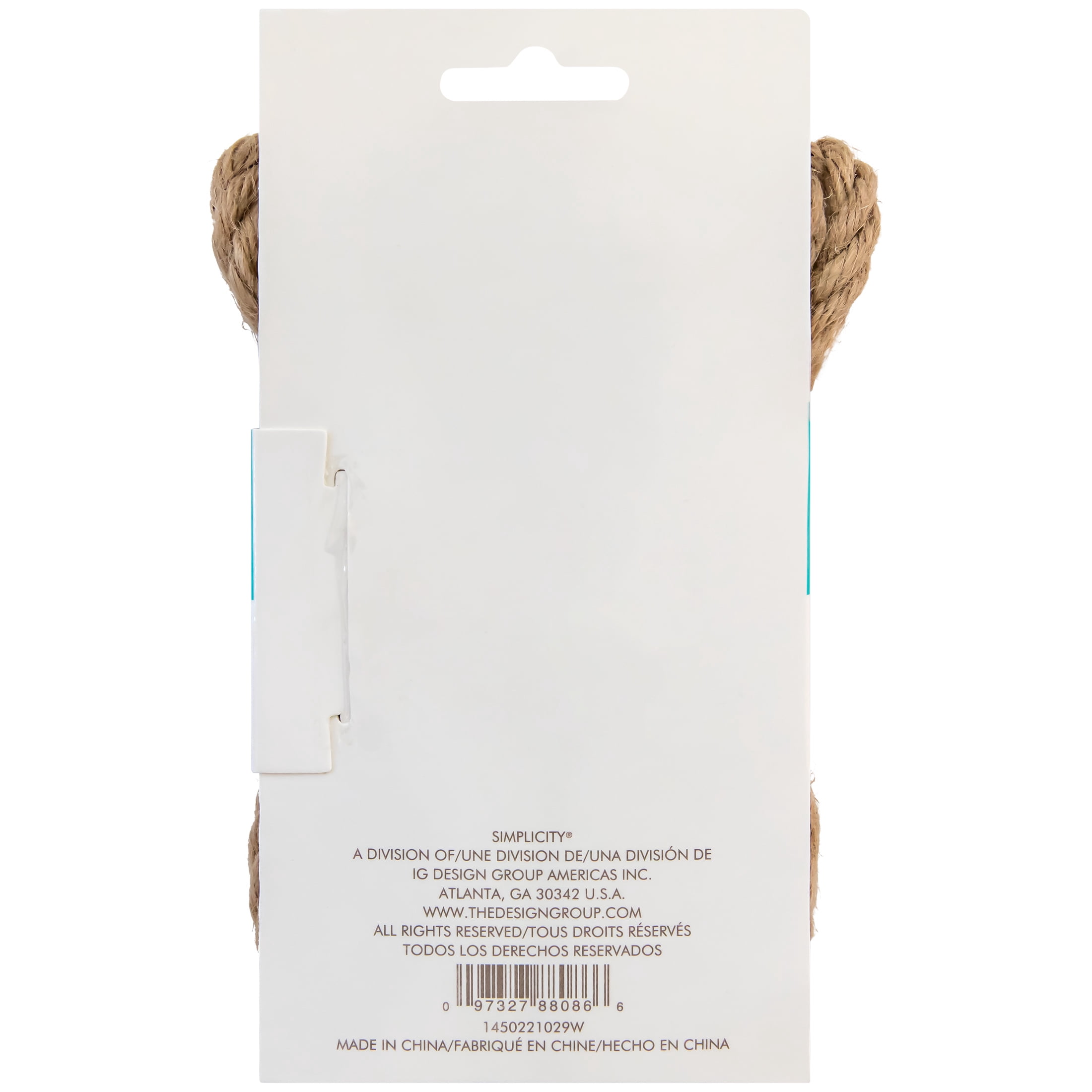 Simplicity Natural 3/8" Jute Twist Rope Trim, 3 Yards