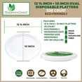 thumbnail image 4 of BioGreenChoice Eco-Friendly White 12 5/8in. x 10 in. PFAS-FREE Fiber-Molded/Bagasse Disposable Platter (500 count), Heavy Duty Paper Platter- Microwave safe, 4 of 6