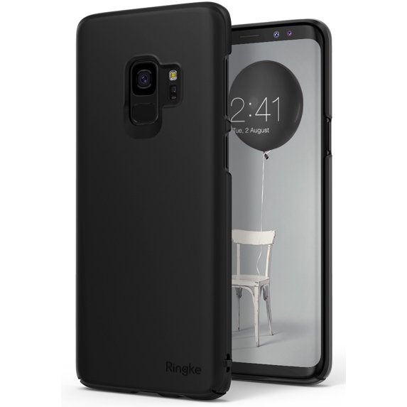 Ringke Slim Case Compatible with Samsung Galaxy S9, Lightweight Thin Soft Premium Coating Hard PC Cover - Black