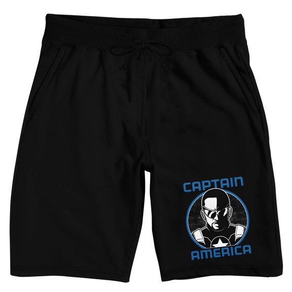 Captain America: Brave New World Sam Smith Falcon Men's Black Lounge Shorts-Medium