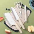 thumbnail image 2 of Kitchen Set 5PCS Stainless Steel Set With Block High White Kitchen Set With Ergonomic Handle For Chopping Slicing Cutting Paring (White), 2 of 9