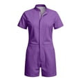 thumbnail image 4 of Rhoudy Pants For Men Straight Leg Jumpsuit Short Sleeve Stand Collar Romper Piece Shorts Summer Outfit Trend Mens Clothes L Purple, 4 of 4