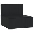 thumbnail image 3 of vidaXL Garden Middle Sofa with Cushions Black Poly Rattan, 3 of 5