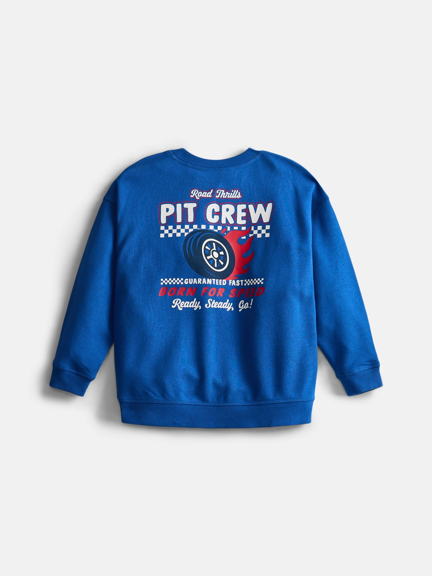 Wonder Nation Little Boys Crewneck Graphic Sweatshirt with Long Sleeves, Sizes 4-10