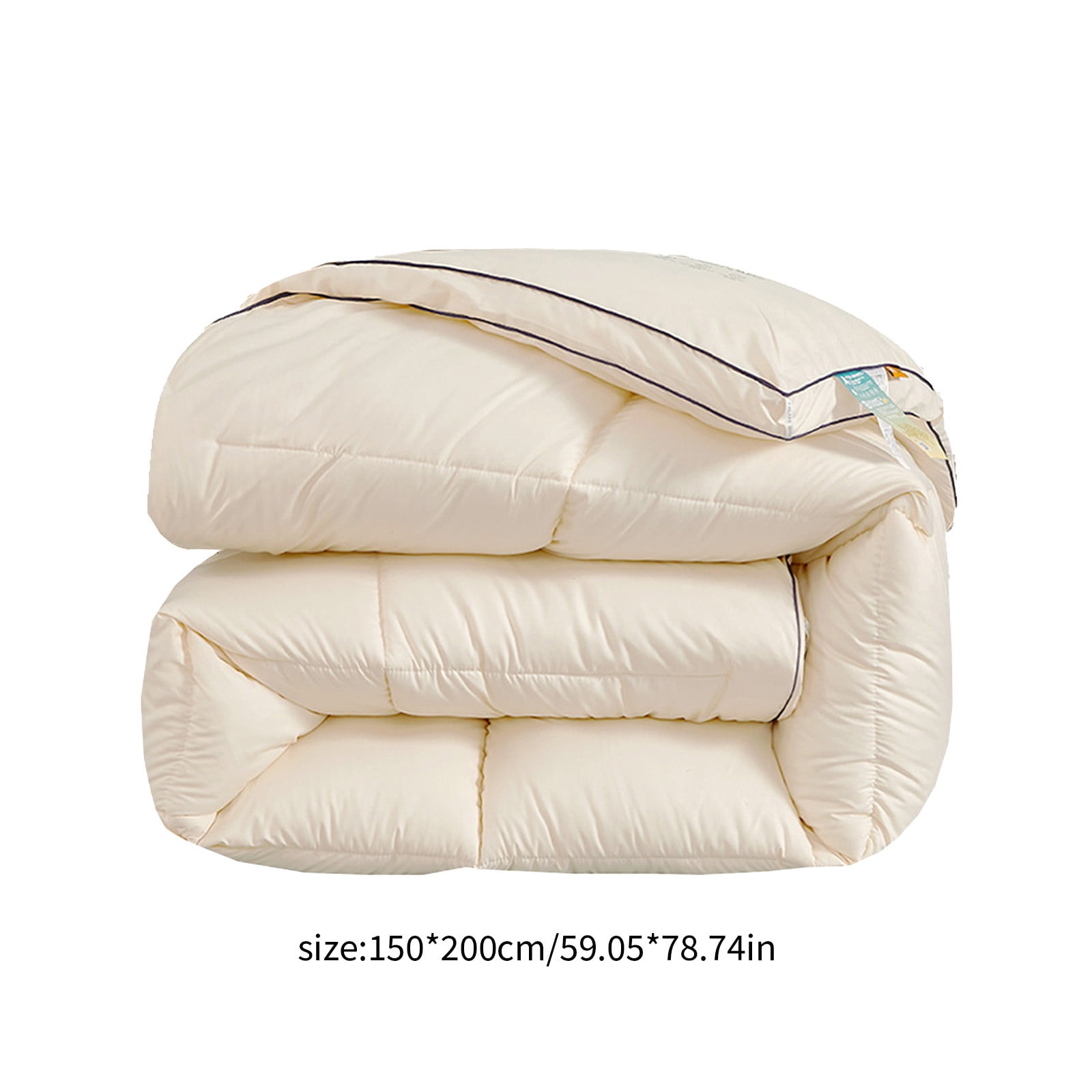 Kezqiaxn Full Size Comforter, 78.7x59In Comforter Duvet Insert, All Season Quilted Down Alternatives, Hotel Luxury Soft, Skin-friendly Machine Washable Reversible Quilted with Corner Tabs Beige