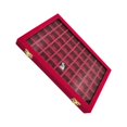thumbnail image 1 of serony Velvet Stackable Jewelry Display Tray Case for Jewellery Earrings Rose Red, 1 of 9