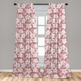 thumbnail image 5 of Ambesonne Cartoon Curtains, Cherry Blossoms Petal, Pair of 28"x84", Dried Rose White Green, 5 of 5