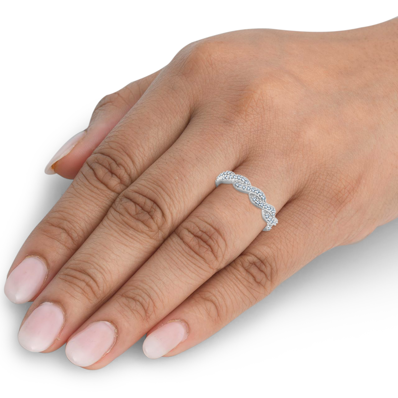 Pompeii3 1/4ct Diamond Infinity Wedding Ring 14K White Gold - image 4 of 6