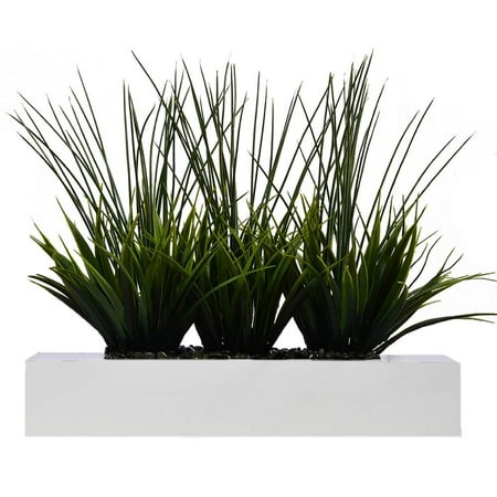 14" Tall Grass Artificial Indoor/ Outdoor Decorative Greenery in White