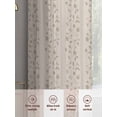 thumbnail image 6 of Beige Pink Floral Sheer Curtains 72 Inch Length 2 Panels Set - Light Filtering Window Treatments, Spring Flowers Rod Pocket Semi Curtains for Living Room/Bedroom/Kitchen Décor, 104"W x 72"L, 6 of 7