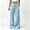Light Blue, variant on Ynynloco Womens Linen Pants Wide Leg High Waisted Pull On Drawstring Casual Baggy Flowy Pants with Pockets
