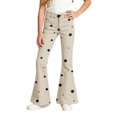 thumbnail image 5 of School Uniform Pants for Girls Back To School Slim High Waist Pocket Elastic Waistband Graphic Print Flared Trousers Girls Pants Size 5-6 Years, 5 of 6