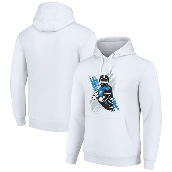 Men's Starter White Detroit Lions Player X Fleece Pullover Hoodie