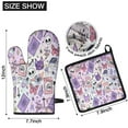 thumbnail image 6 of Purple Gothic Cat Crystal Pattern Kitchen Oven Mitt and Pot Holder Sets 2 Pcs for Baking, Cooking and Grilling, Heat Resistant Up To 392 °F, 6 of 7