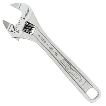 CHANNELLOCK 804S 4-inch Extra Slim Jaw Adjustable Wrench, .51-inch Wide Mouth Jaw Capacity, Precise Jaw Design Grips in Tight Spaces, Measurement Scales for Easy Sizing Diameters