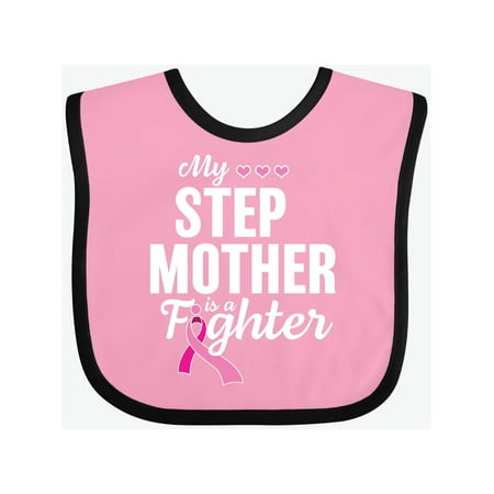 

Inktastic Breast Cancer Awareness My Step Mother is a Fighter Gift Baby Boy or Baby Girl Bib